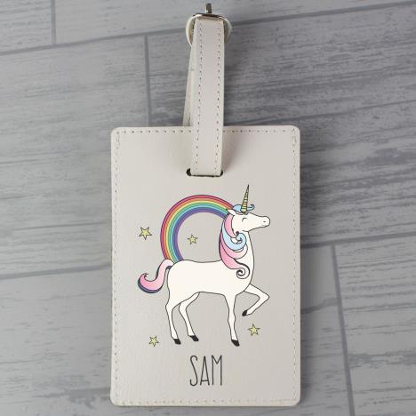 Personalised Unicorn Cream Luggage Tag Extra Image 3